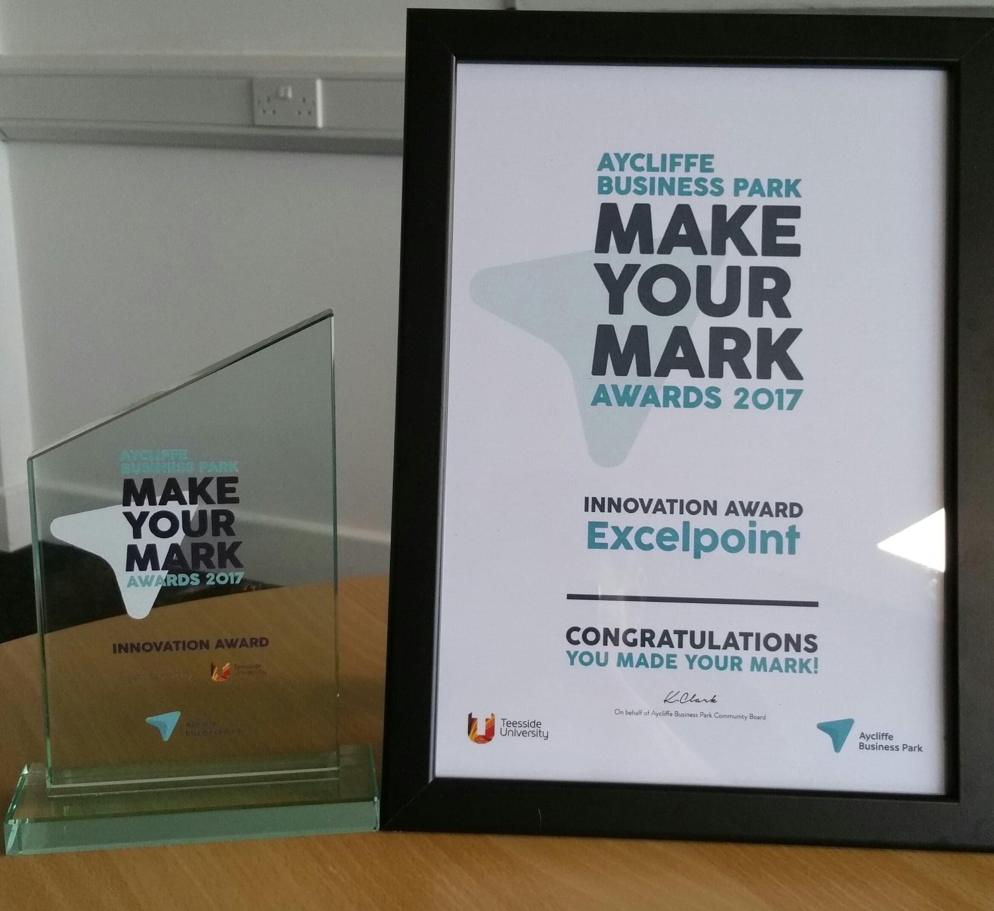 Excelpoint Innovation Certificate and Award